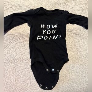 Friends How You Doin black Onesie